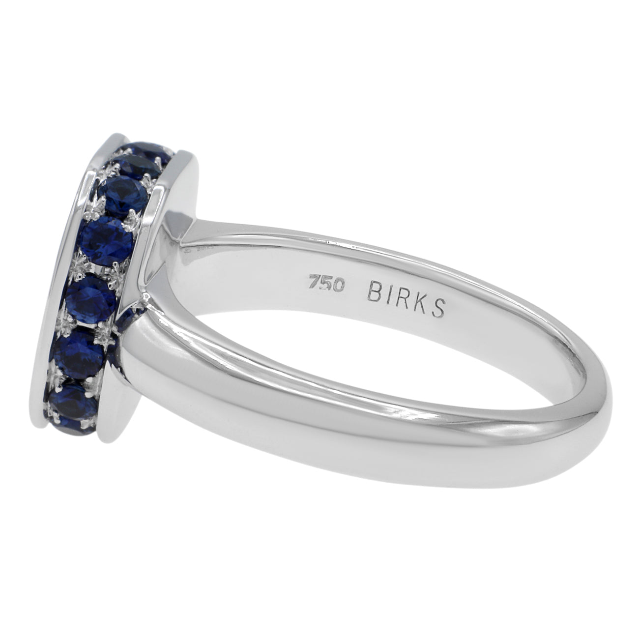 Exclusive 18K White Gold 1.72 Carat Sapphire Ring — 4.75 — Side View