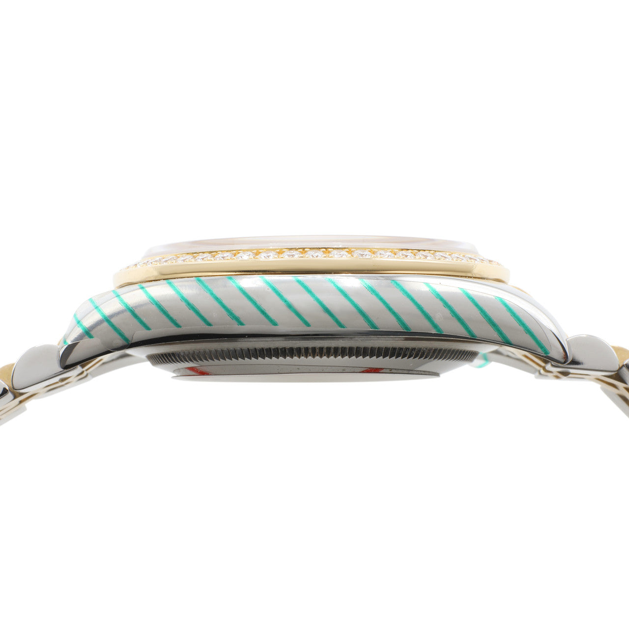 Exclusive Rolex 18K Yellow Gold Stainless Steel Diamond Datejust 36 116243 — Back View