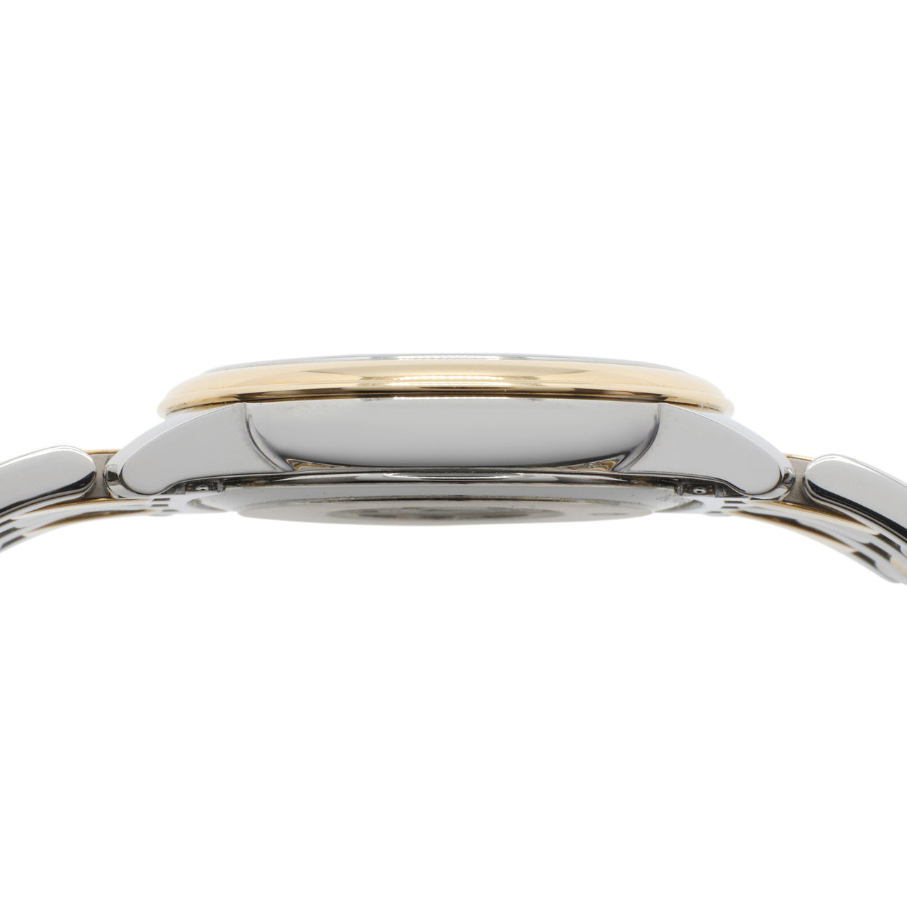 Exclusive Omega Stainless Steel 18K Yellow Gold De Ville Prestige Quartz 424.20.27.60.58.004 — Back View