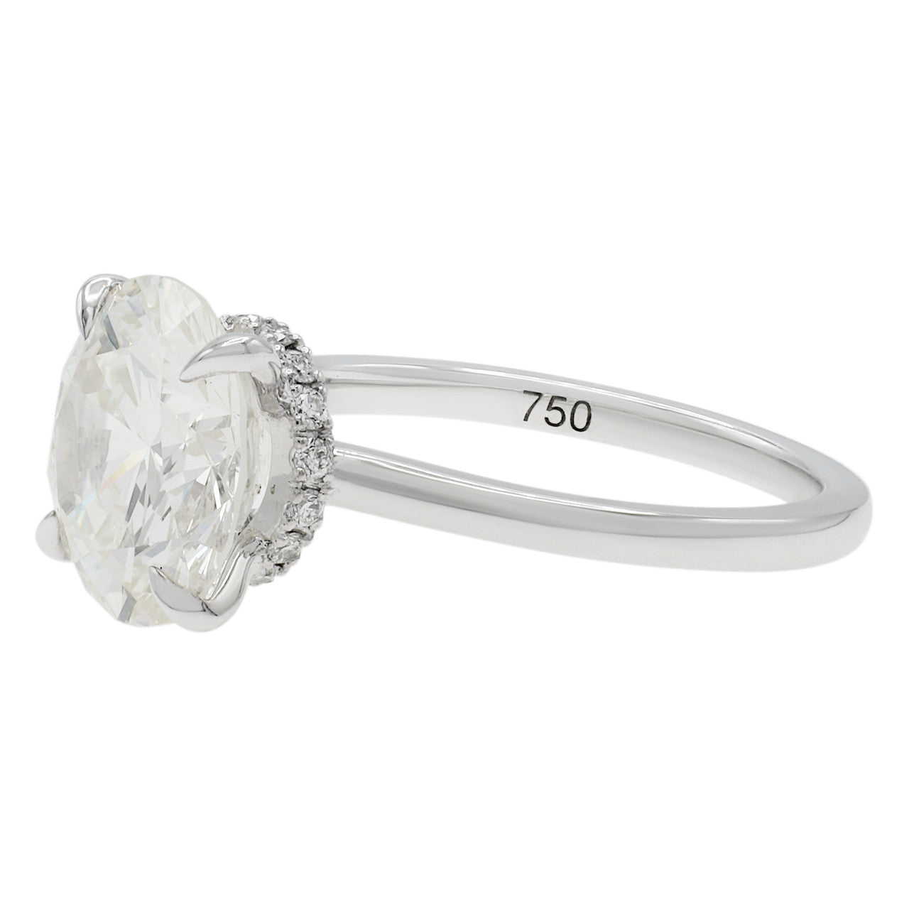 Exclusive 18K White Gold 3.23 Carat Diamond Ring — 3.5 — Side View