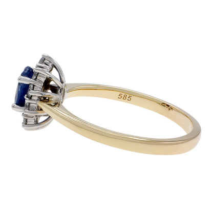 Exclusive 14k Yellow Gold 1.00 Carat Sapphire & Diamond Ring — 7 — Side View