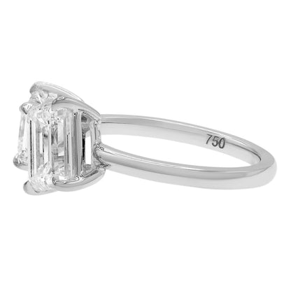 Exclusive 18K White Gold 2.90 Carat Toi et Moi Ring — 3.5 — Side View