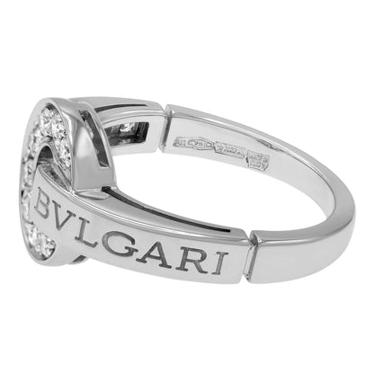 Exclusive Bulgari 18K White Gold Diamond Bvlgari Bvlgari Ring — Side View