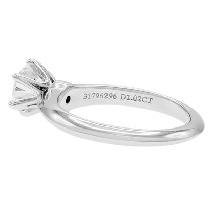 Exclusive Tiffany & Co. Platinum 1.02 Carat Diamond Engagement Ring — Side View