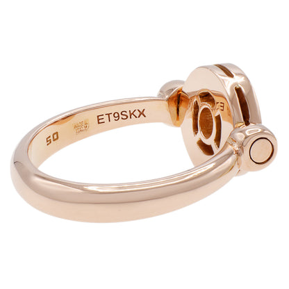 Exclusive Bulgari 18K Rose Gold Diamond Bvlgari Bvlgari Flip Ring — Back View