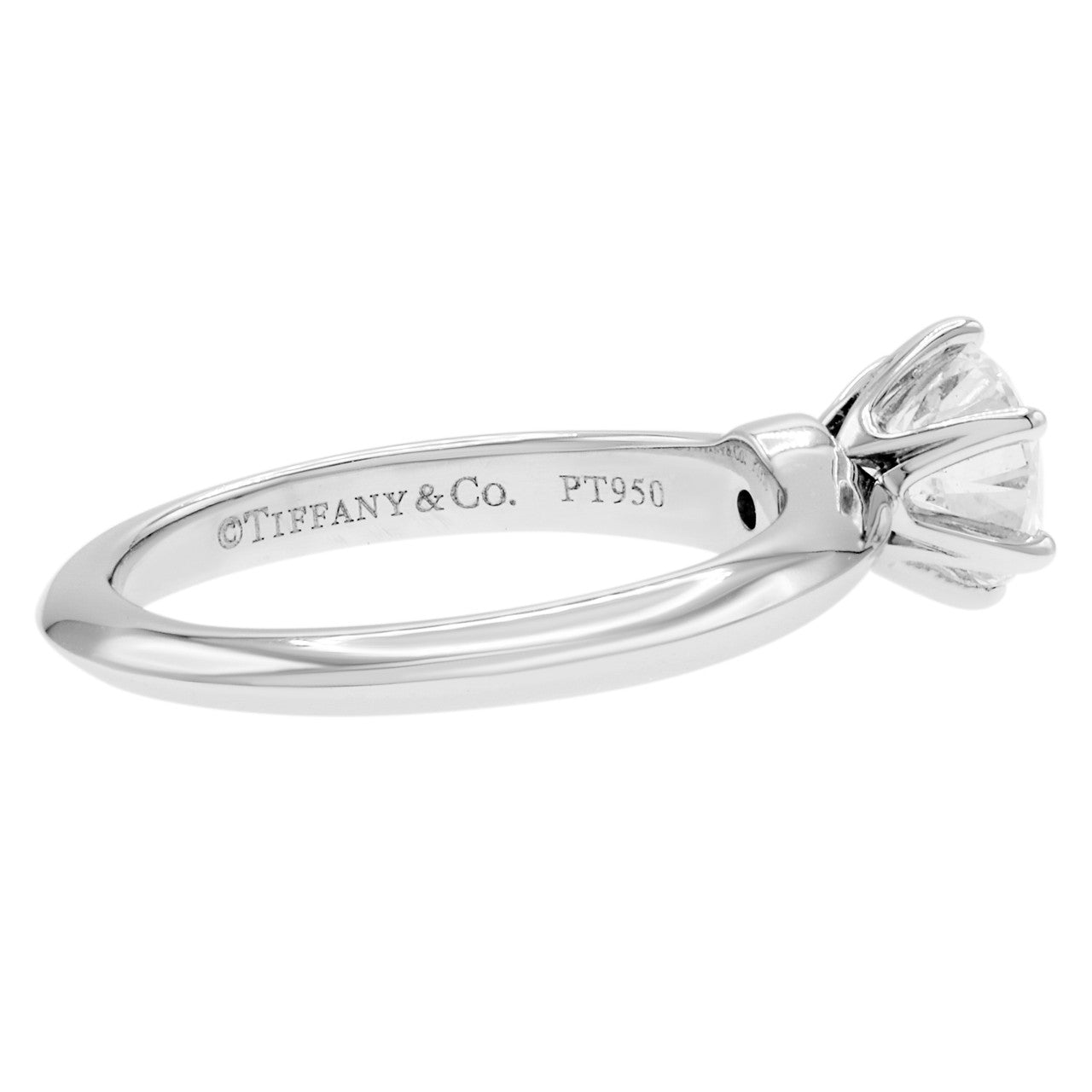 Exclusive Tiffany & Co. Platinum 1.02 Carat Diamond Engagement Ring — Back View