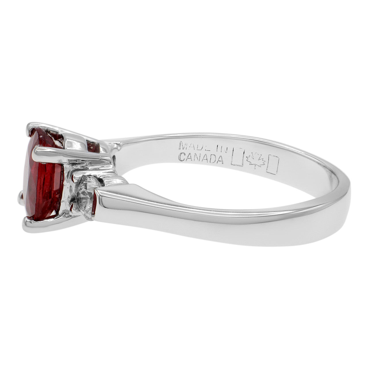 Exclusive 18K White Gold 1.13 Carat Ruby Diamond Ring — 5.5 — Back View