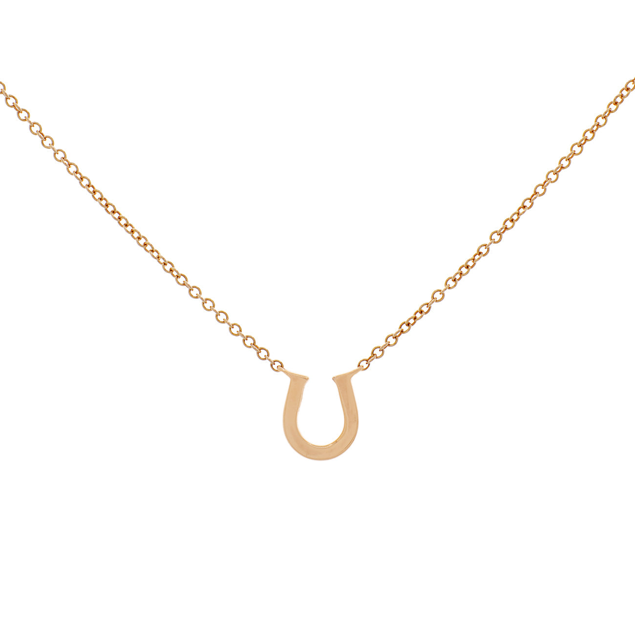 Exclusive Tiffany & Co. 18K Rose Gold Diamond Horseshoe Pendant Necklace — Side View