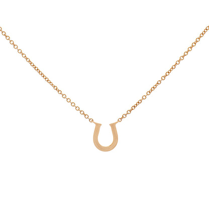 Exclusive Tiffany & Co. 18K Rose Gold Diamond Horseshoe Pendant Necklace — Side View