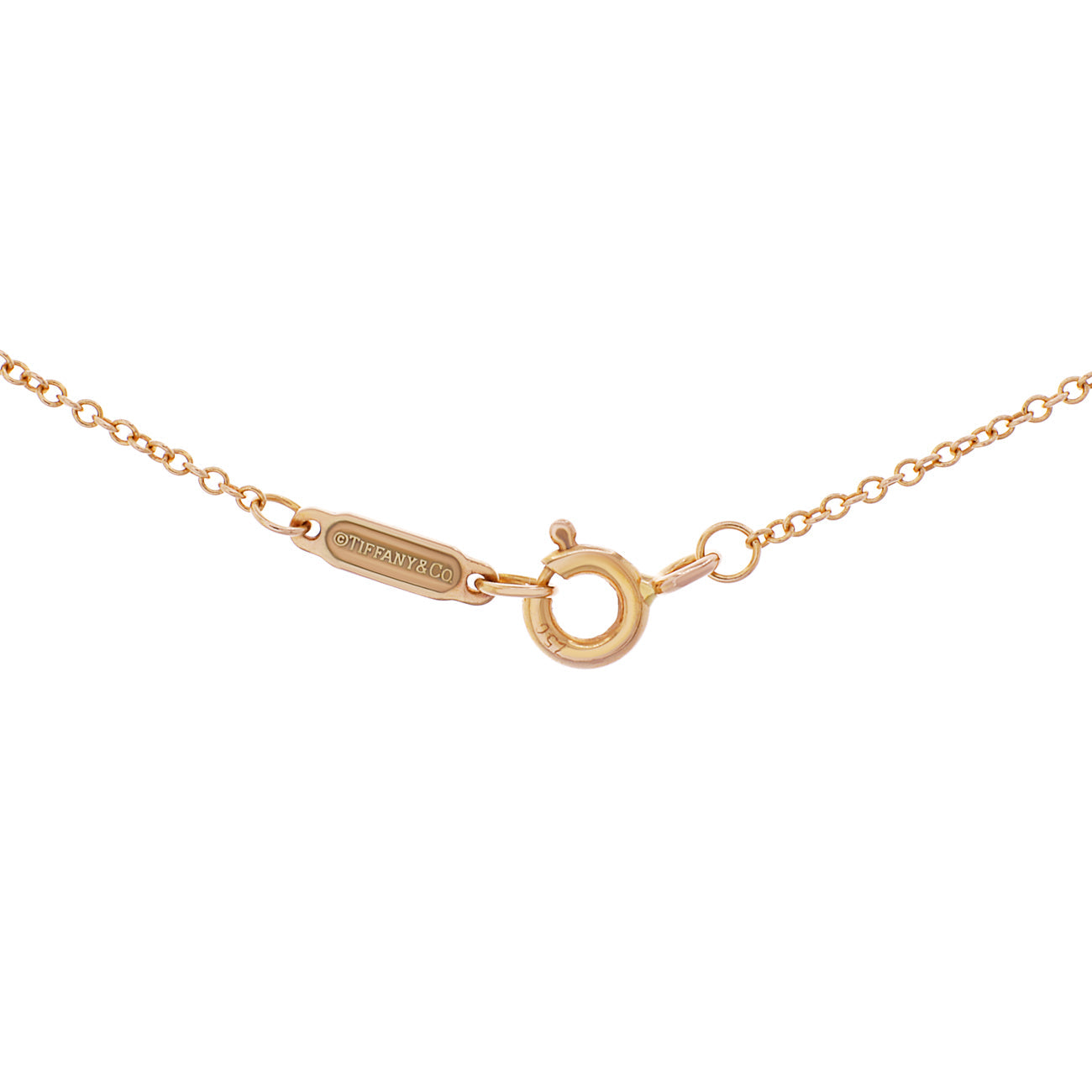 Exclusive Tiffany & Co. 18K Rose Gold Diamond Horseshoe Pendant Necklace — Back View