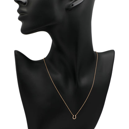 Exclusive Tiffany & Co. 18K Rose Gold Diamond Horseshoe Pendant Necklace — Detail View