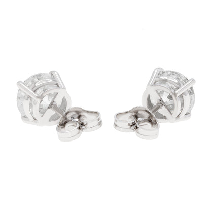 Exclusive 14K White Gold 2.40 Carat Diamond Stud Earrings — Side View