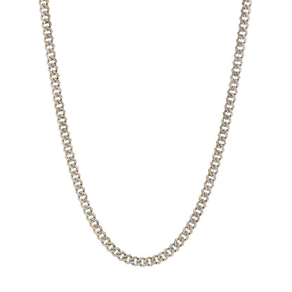 Exclusive 10K Yellow Gold Monaco Diamond Cut Curb Link Chain — Front View
