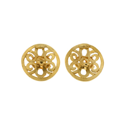 Exclusive Chanel Gold CC Clip On Earrings — Side View