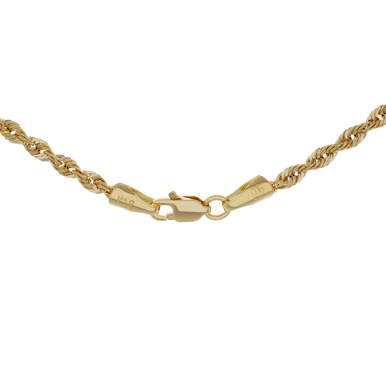 Exclusive 18K Yellow Gold Rope Chain — Side View