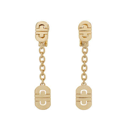 Exclusive Bulgari 18K Yellow Gold Parentesi Drop Earrings — Front View
