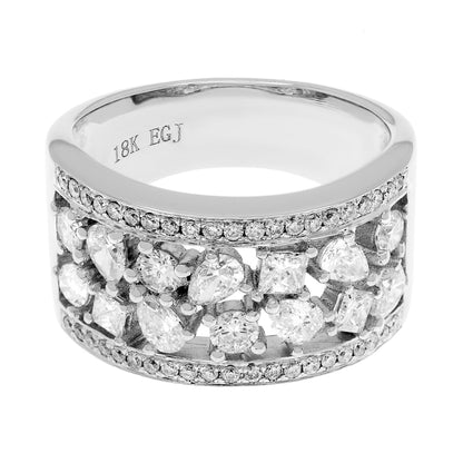 Exclusive 18K White Gold 1.47 Carat Traforato Ring — 7 — Front View