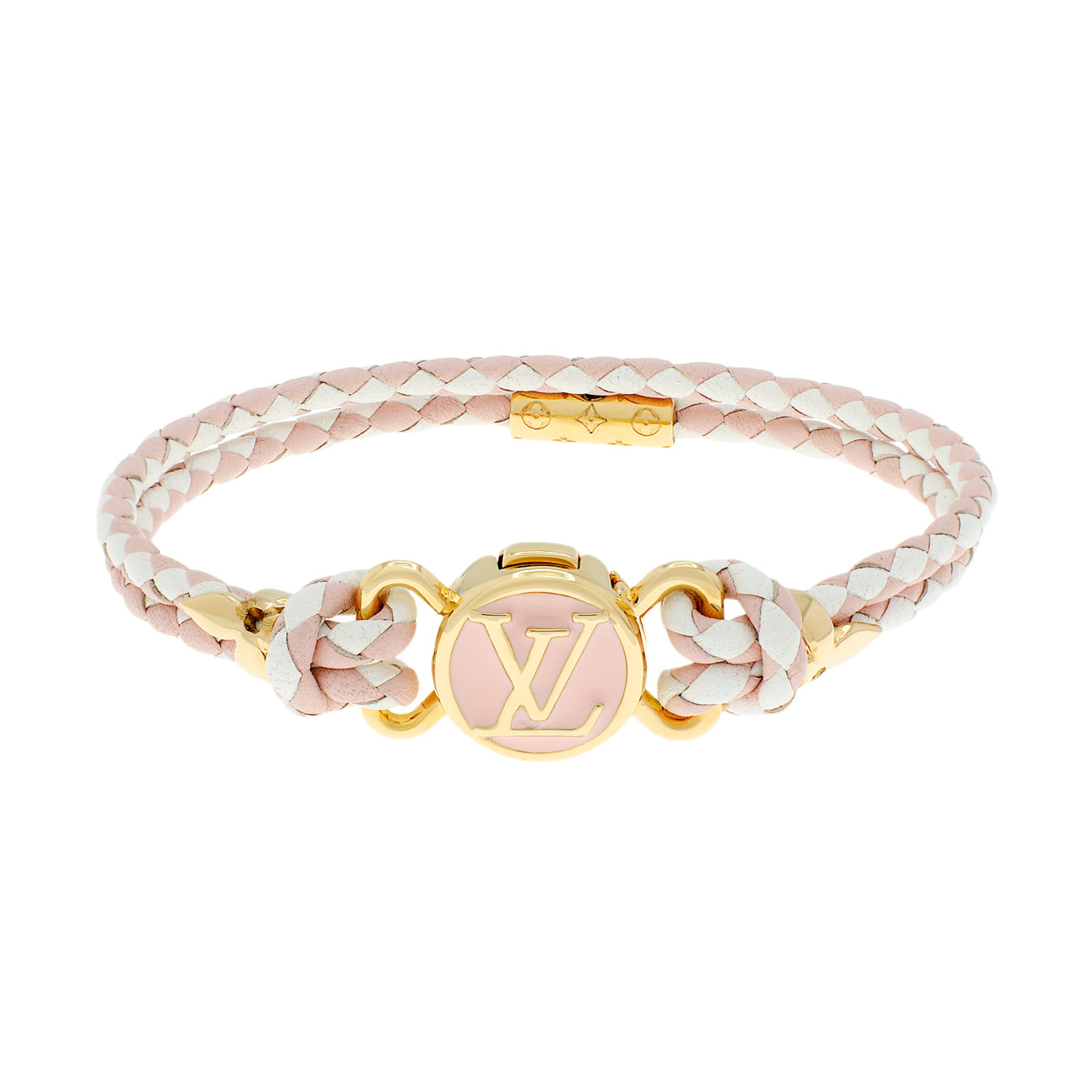 Exclusive Louis Vuitton Braided Calfskin Clic It Fun and Sun Bracelet — Front View