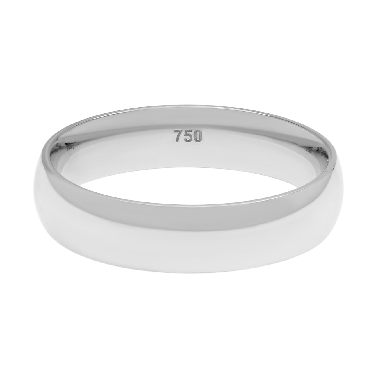 Exclusive 18K White Gold Band Ring — 7.5 — Front View