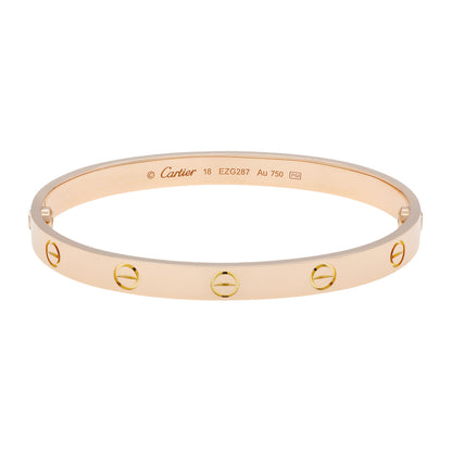 Exclusive Cartier 18K Rose Gold Classic Love Bracelet — Front View