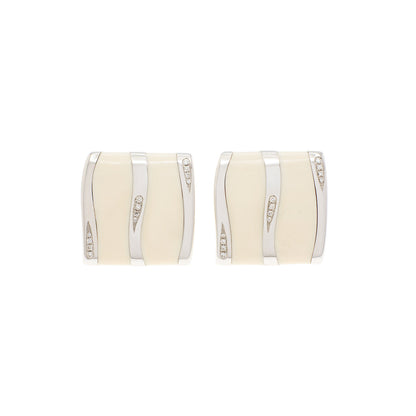 Exclusive 18K White Gold Gavello Kogolong Earrings — Front View