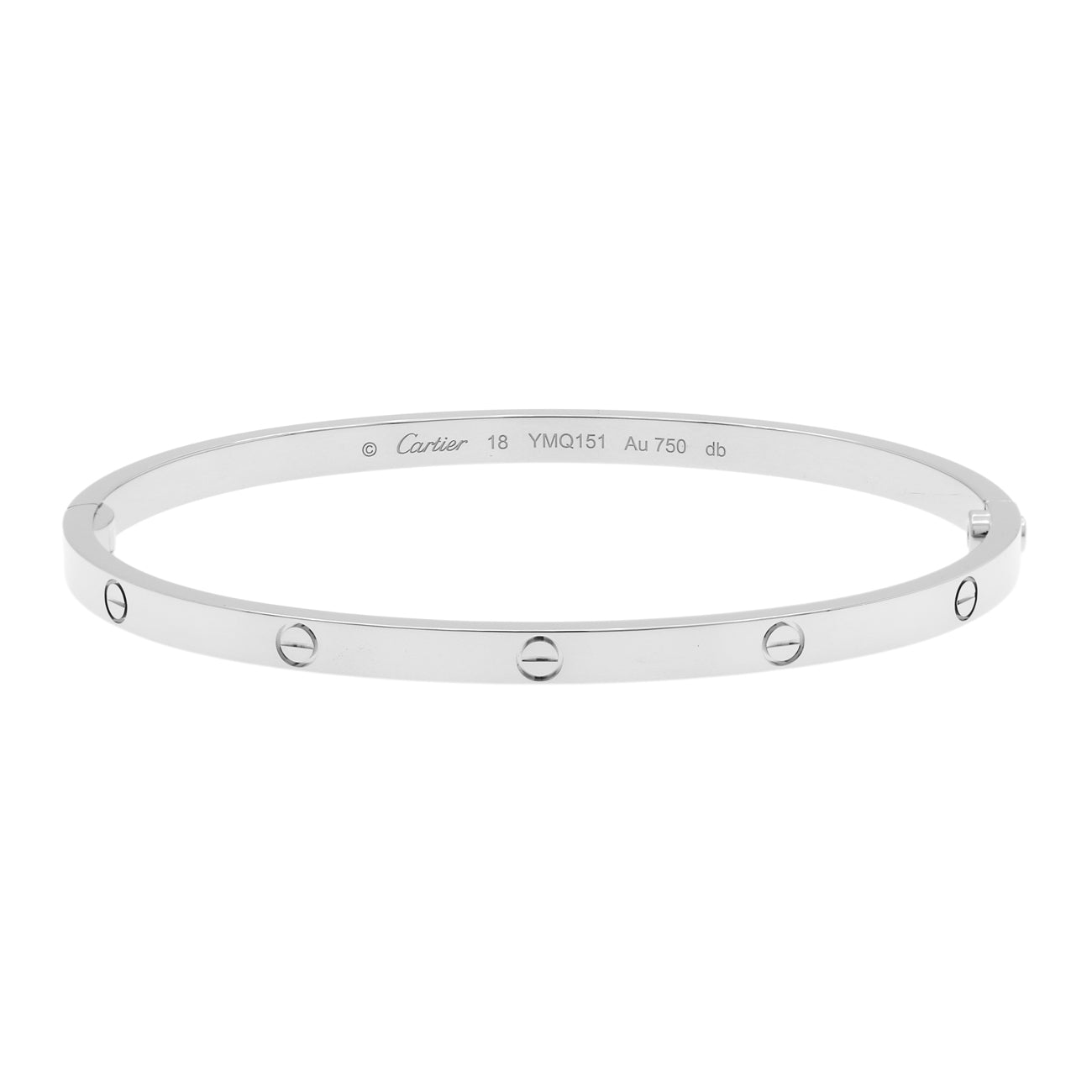 Exclusive Cartier 18K White Gold Small Love Bracelet — Front View