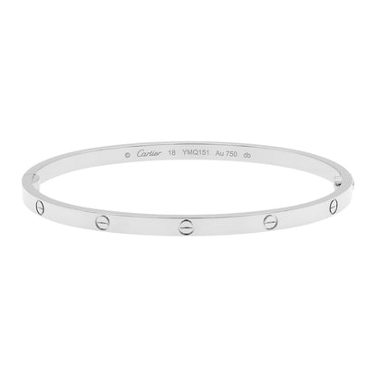 Exclusive Cartier 18K White Gold Small Love Bracelet — Front View