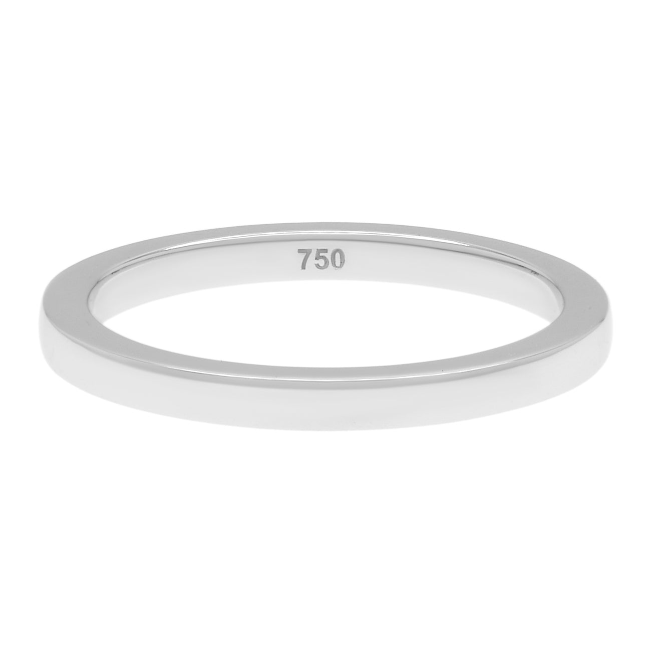 Exclusive 18K White Gold Band Ring — 3.5 — Front View