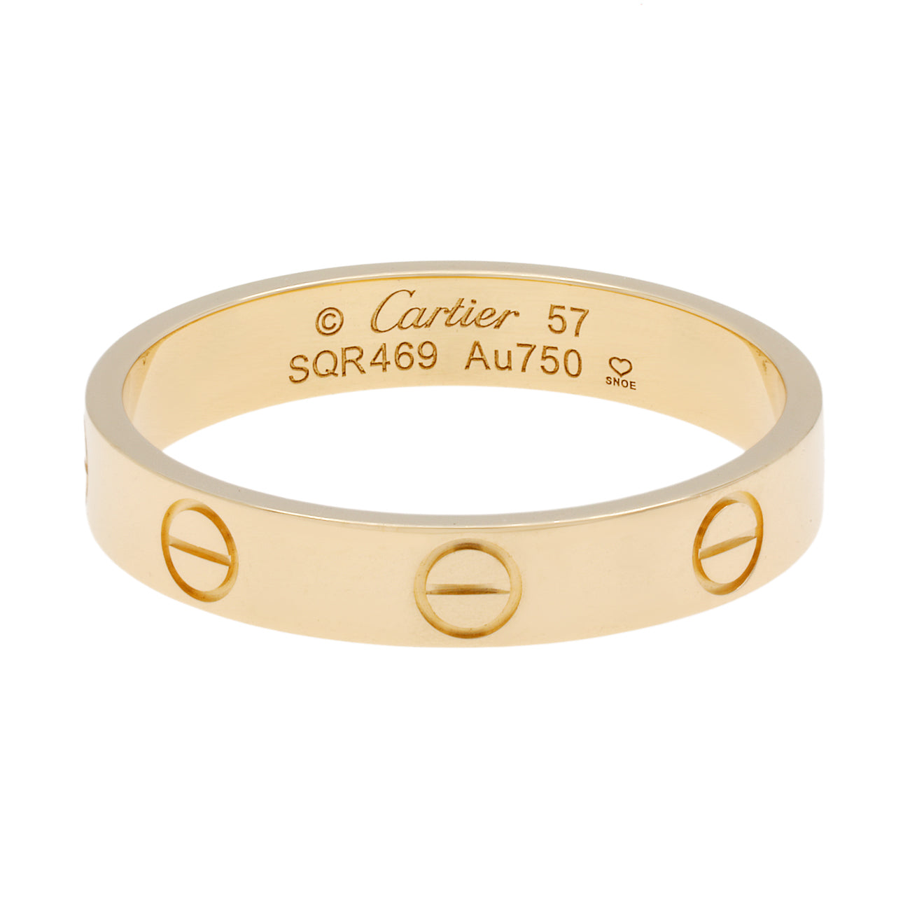 Exclusive Cartier 18K Yellow Gold Love Wedding Band — Front View