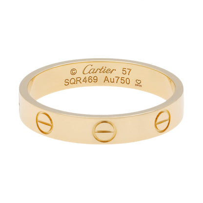 Exclusive Cartier 18K Yellow Gold Love Wedding Band — Front View