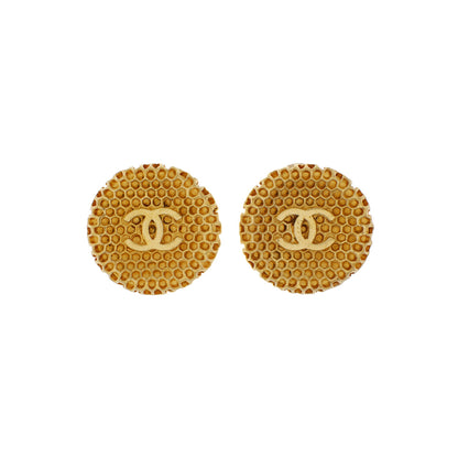 Exclusive Chanel Gold CC Clip On Earrings — Front View