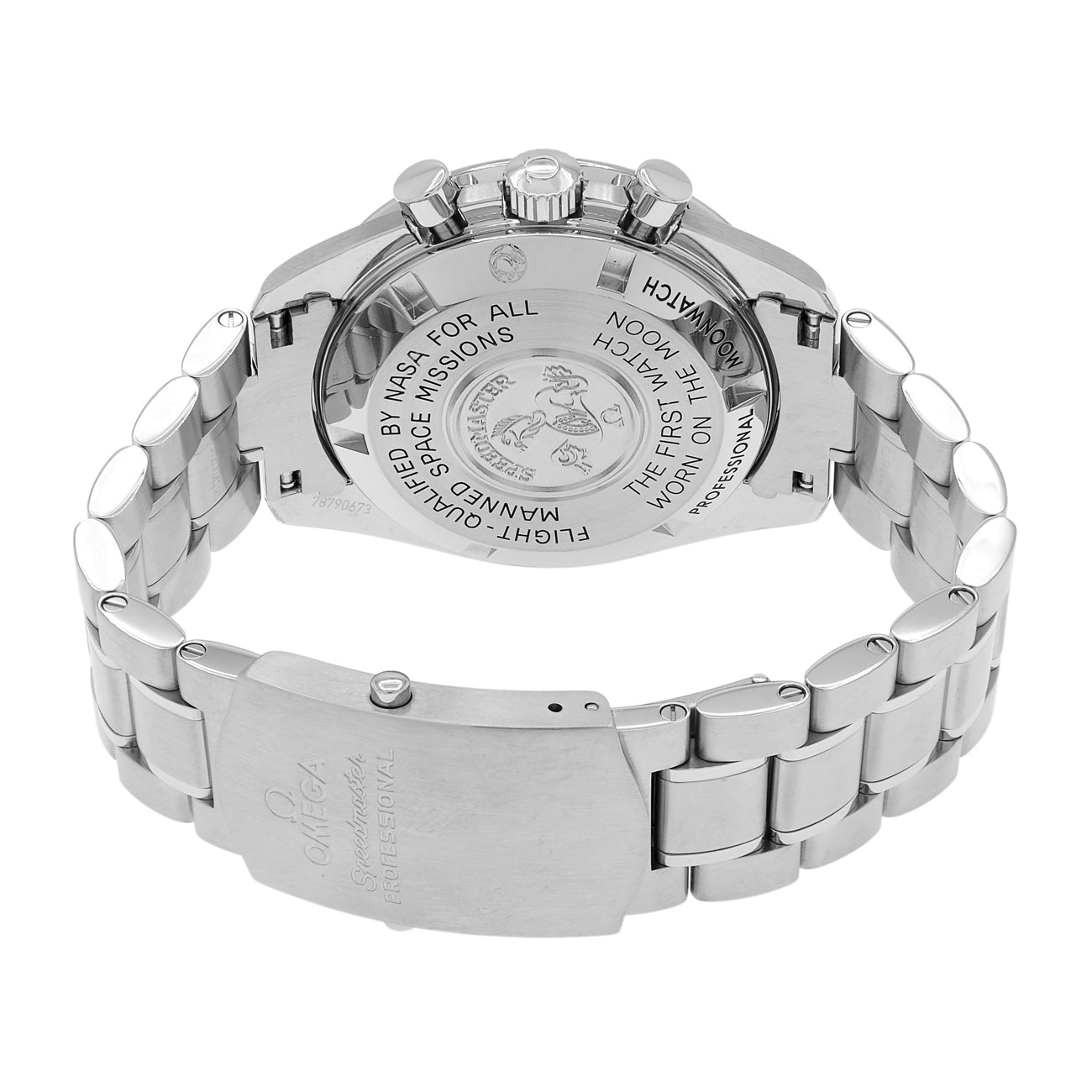 Exclusive Omega Stainless Steel Speedmaster Professional Moonwatch 311.30.42.30.01.005 — Side View