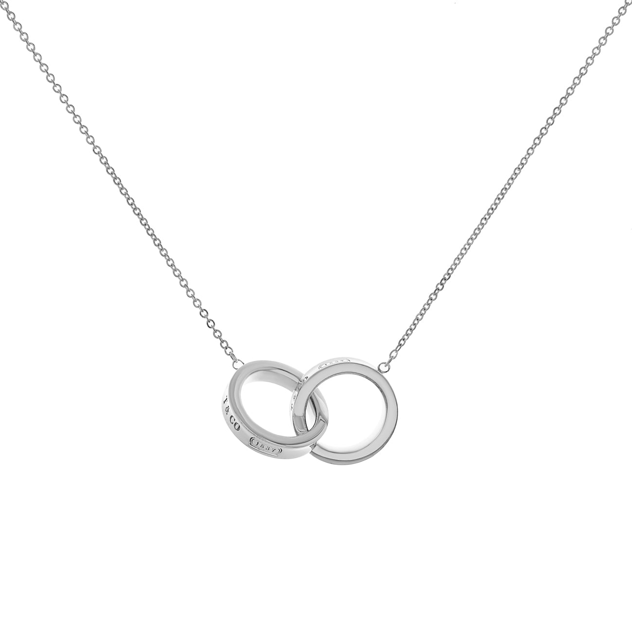 Exclusive Tiffany & Co. Sterling Silver 1837 Interlocking Circles Pendant — Front View