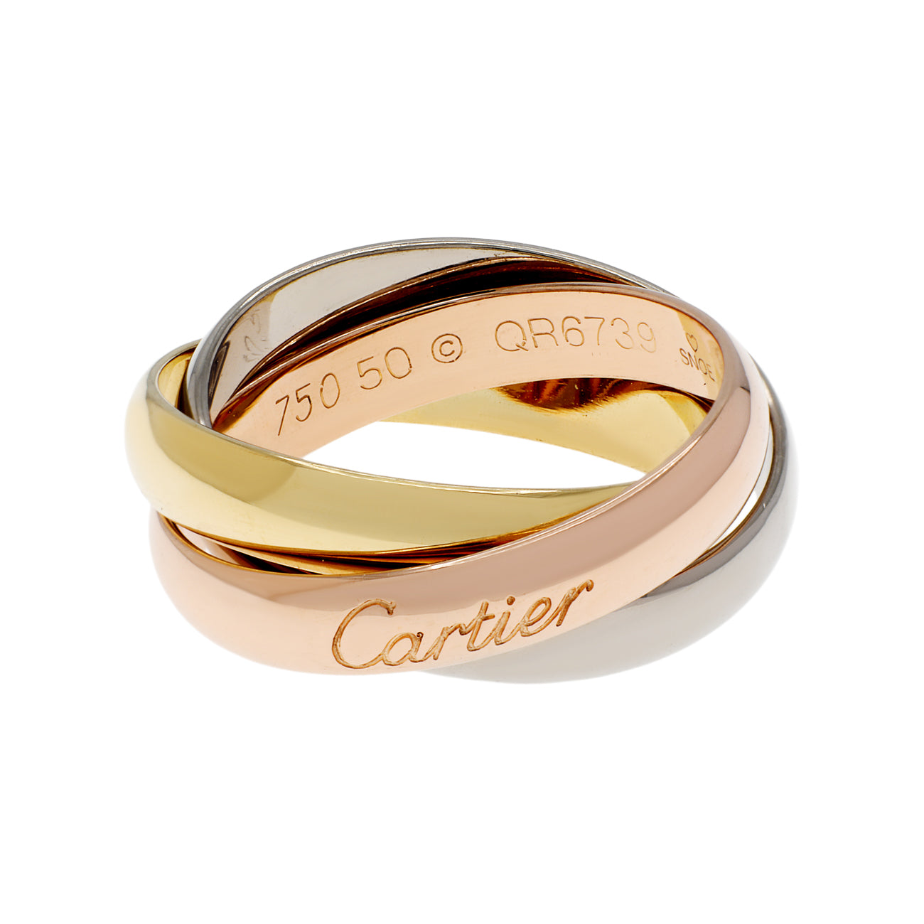Exclusive Cartier 18K Classic Trinity Ring — Front View