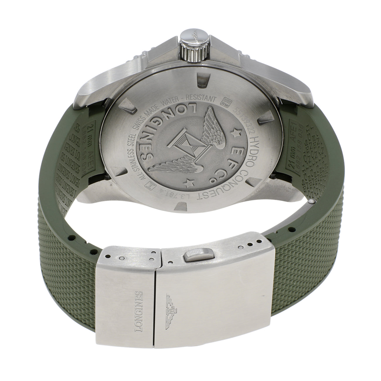 Exclusive Longines Stainless Steel HydroConquest L3.781.4.05.2 — Side View