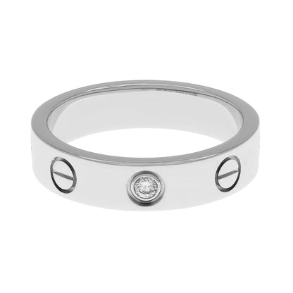 Exclusive Cartier 18K White Gold Diamond Love Wedding Band — Front View