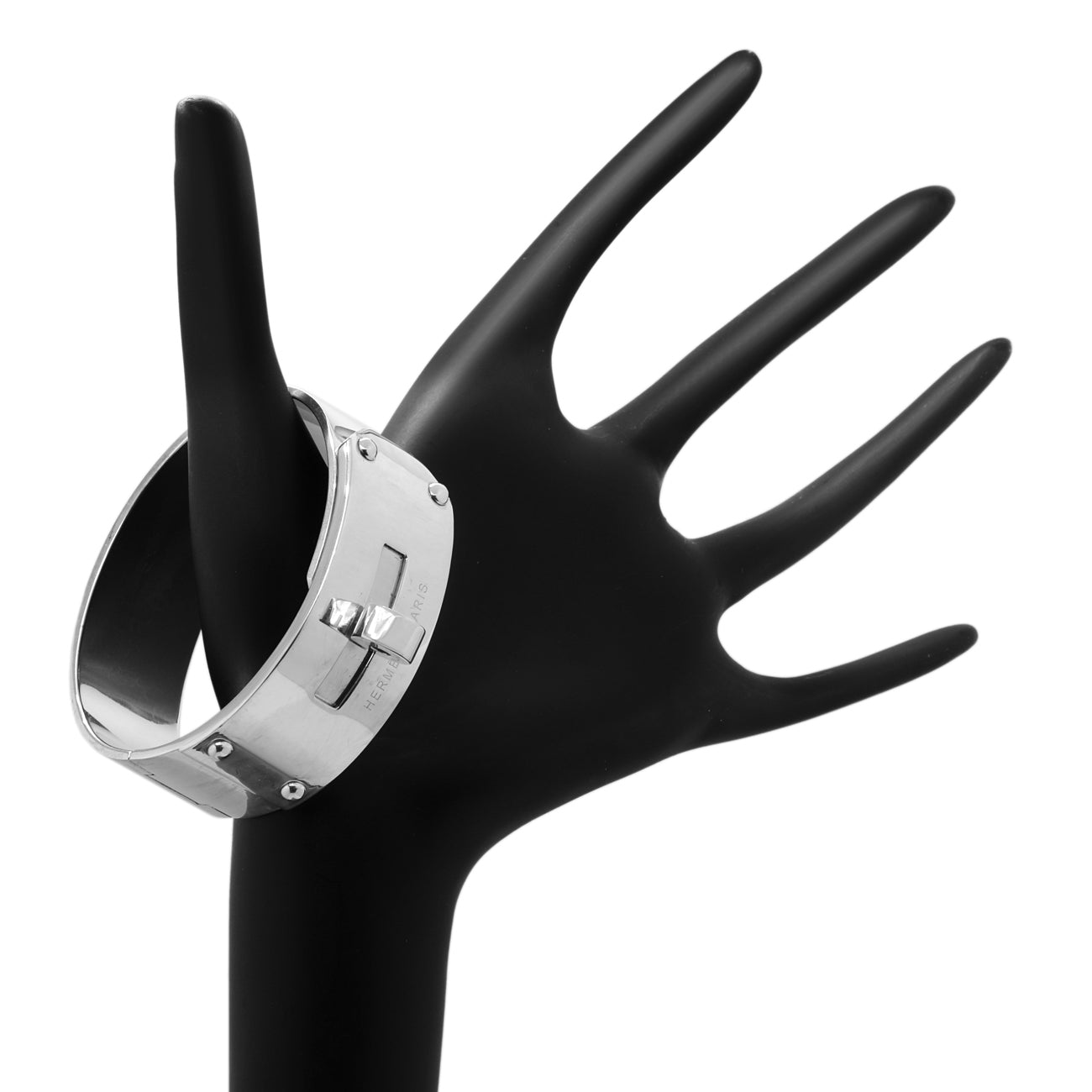 Exclusive Hermes Sterling Silver Kelly Bracelet MM — Top View