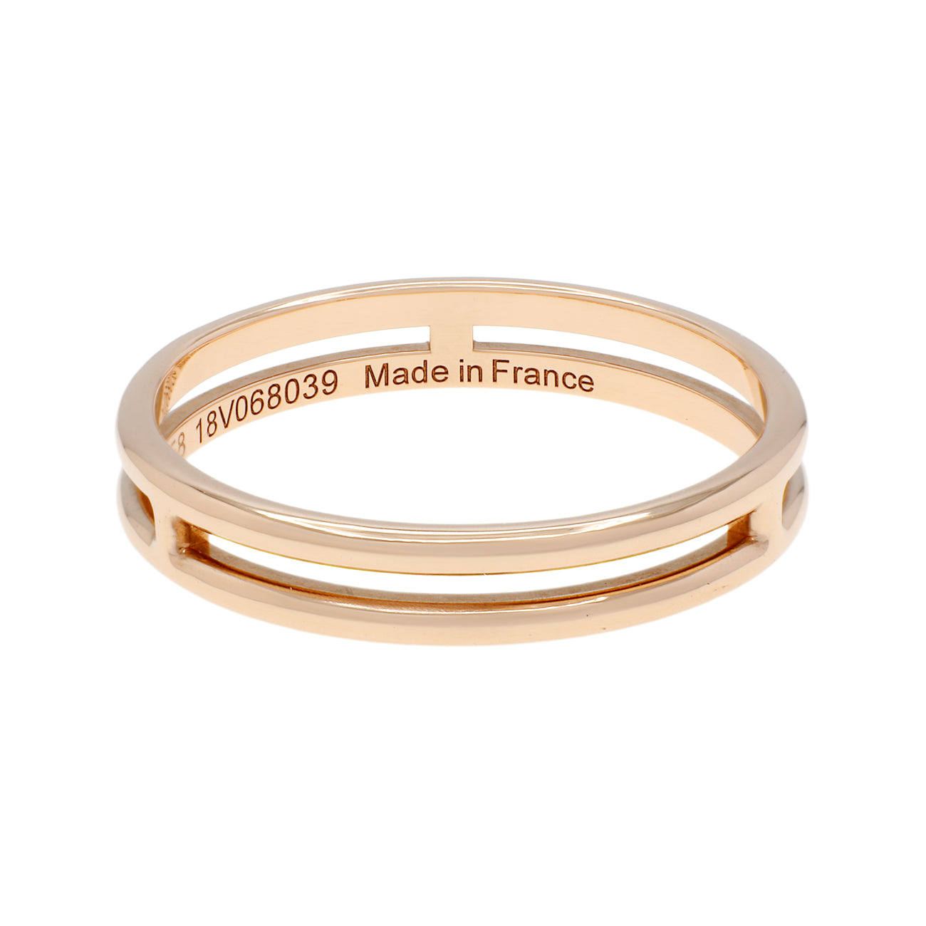 Exclusive Hermes 18K Rose Gold Ariane Wedding Band — Side View