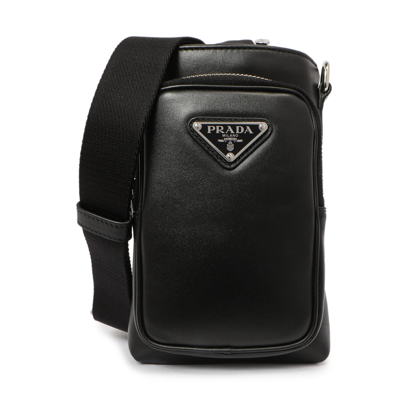 Exclusive Prada Black Calfskin Smartphone Case — Front View