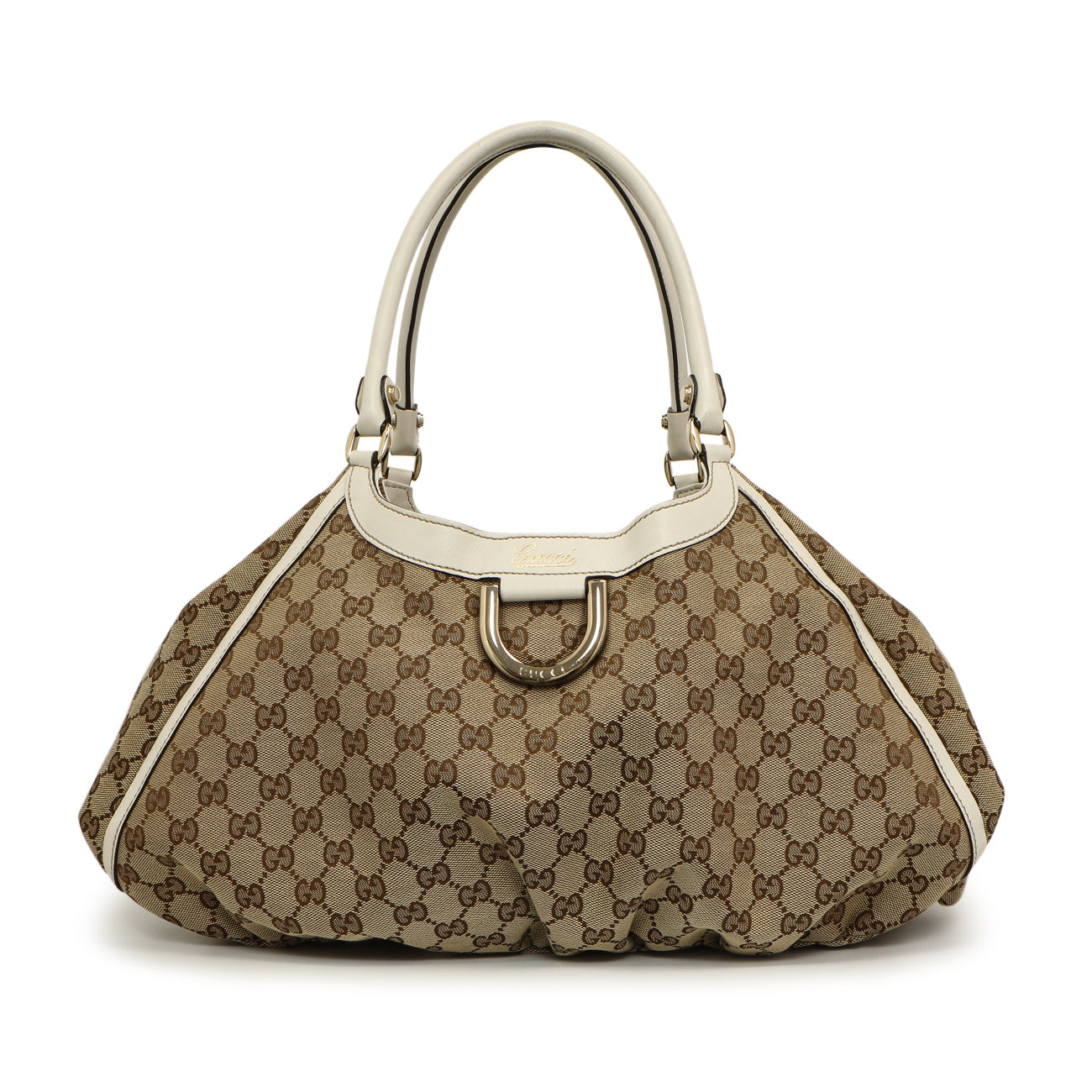 Exclusive Gucci Monogram Large D Ring Hobo — Front View