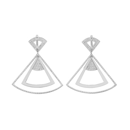 Exclusive 18K White Gold 4.50 Carat Diamond Earrings — Side View