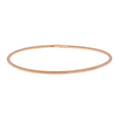 Exclusive 14K Rose Gold Blasted Bangle — Front View