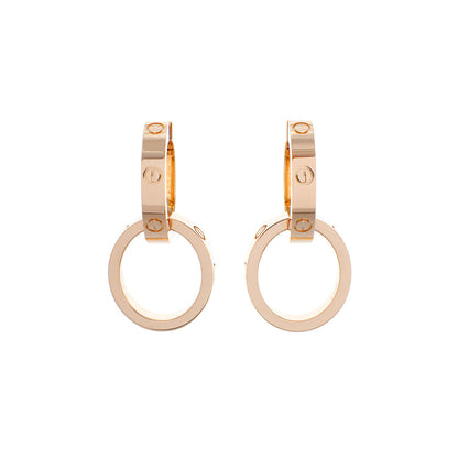 Exclusive Cartier 18K Rose Gold Multiwear Love Earrings — Front View