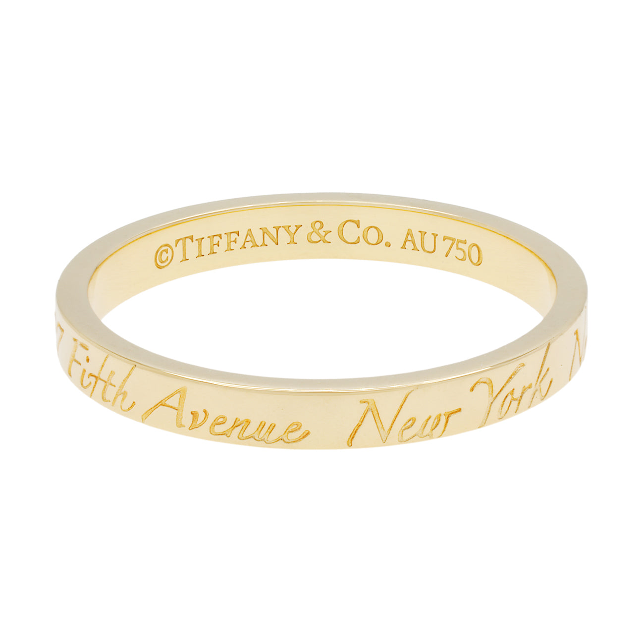 Exclusive Tiffany & Co. 18K Yellow Gold Notes 'Fifth Avenue New York' Band Ring — Front View
