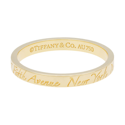Exclusive Tiffany & Co. 18K Yellow Gold Notes 'Fifth Avenue New York' Band Ring — Front View