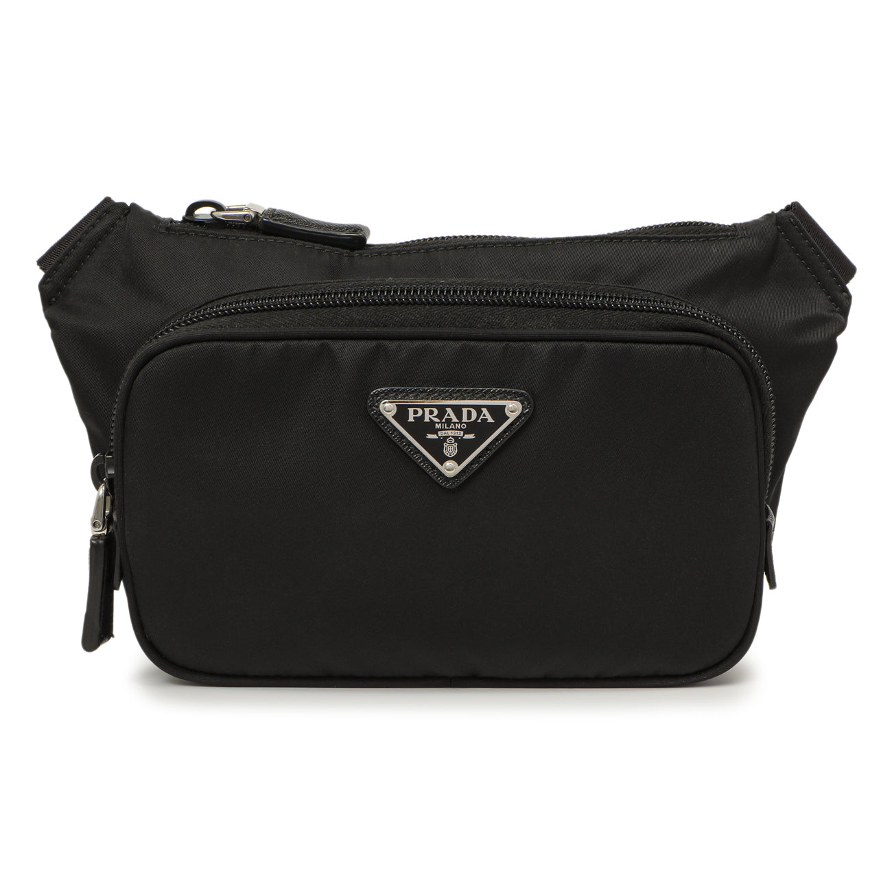 Exclusive Prada Black Re-Nylon Belt Bag — Front View