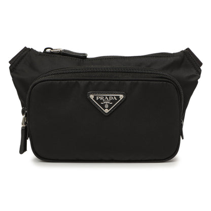Exclusive Prada Black Re-Nylon Belt Bag — Front View