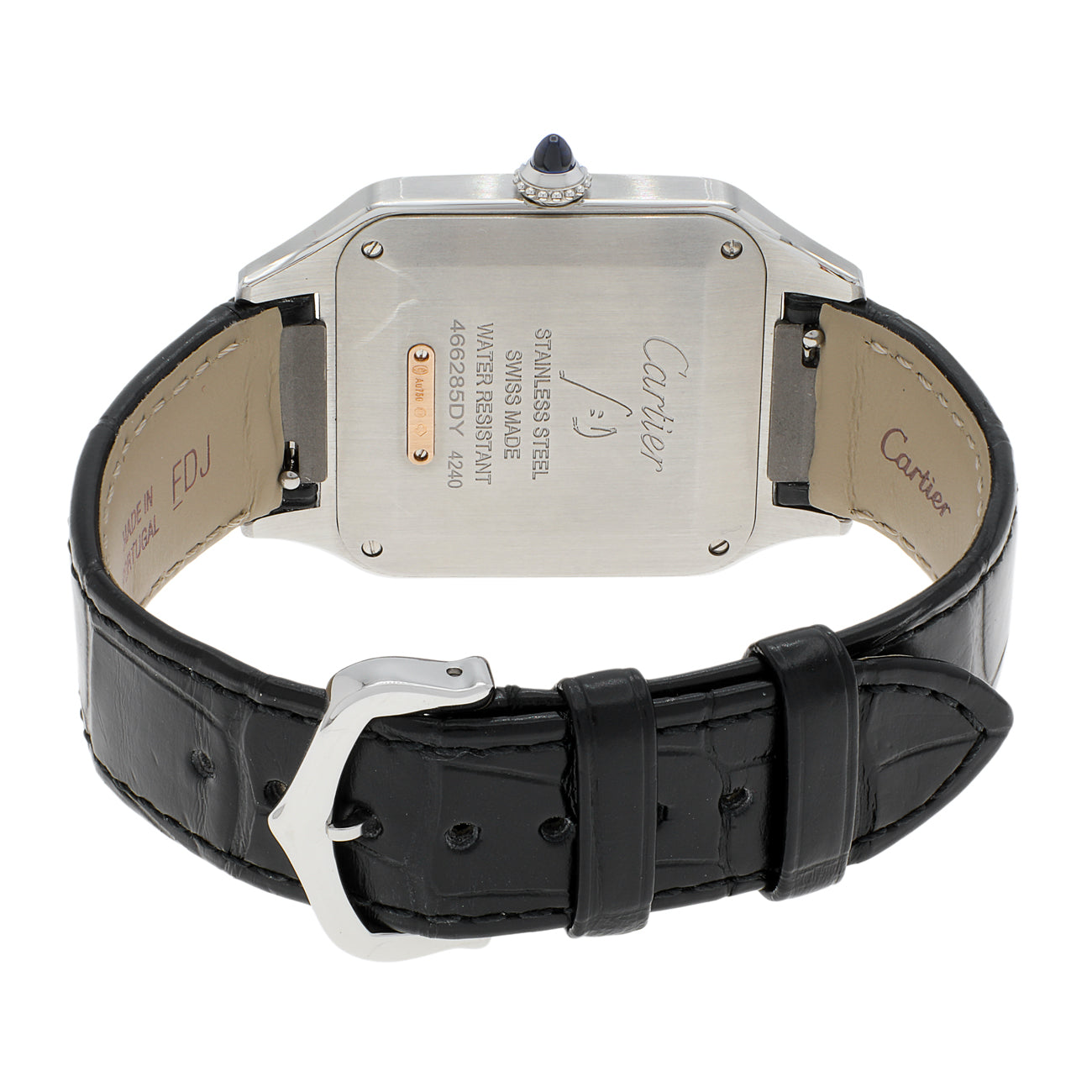 Exclusive Cartier Stainless Steel 18K Rose Gold Santos Dumont Quartz W2SA0011 — Side View