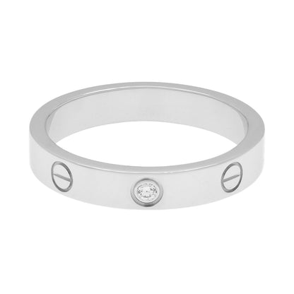 Exclusive Cartier 18K White Gold Diamond Love Wedding Band — Front View