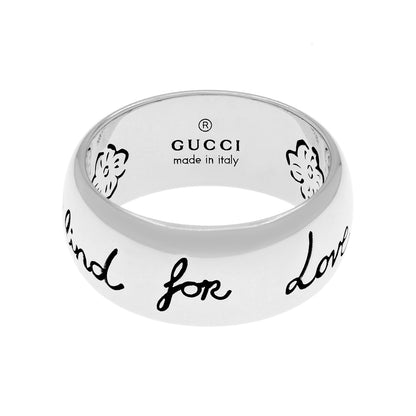 Exclusive Gucci Sterling Silver Blind For Love Ring — Front View